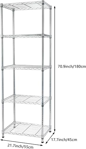 Miniatura 95 de Estante de almacenamiento ajustable de 3 niveles, estante de almacenamiento de metal, estantería de alambre, estantes de almacenamiento para Negro-3