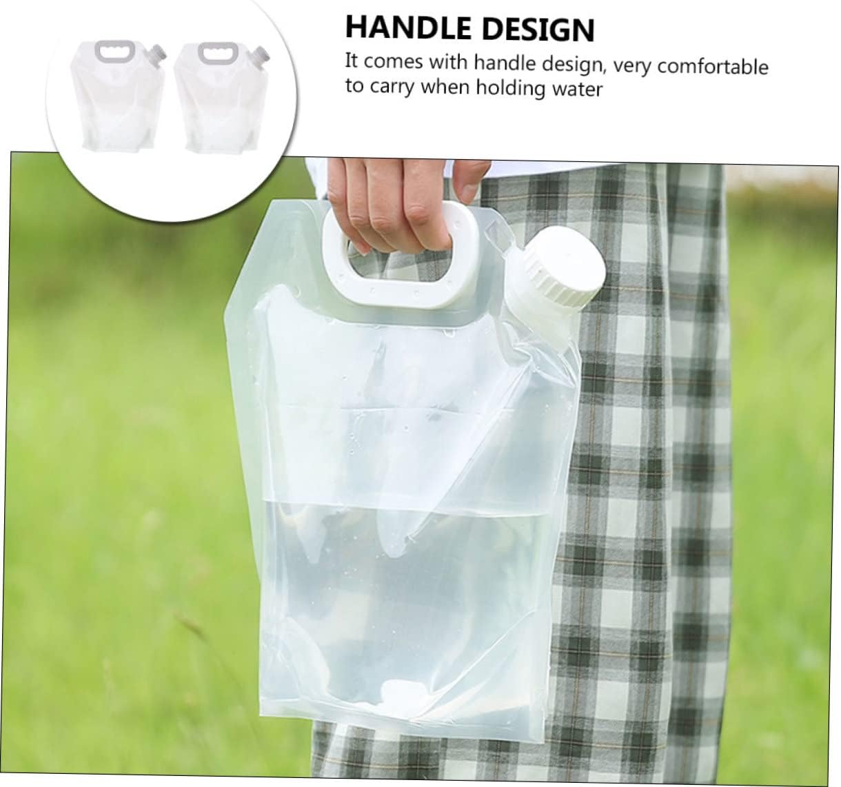 Toyvian 4pcs Foldable Water Carrier Lightweight Portable Outdoor Water Storage Bag for Camping and Hiking and Tear-resistant Design for Travel and Emergency Preparedness