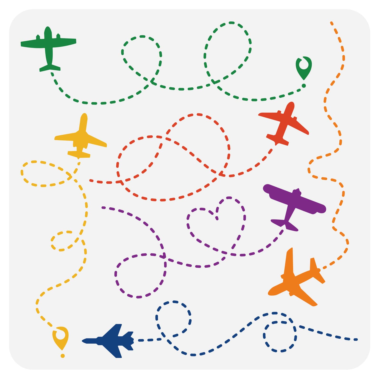 Amazon.com: BENECREAT Reusable Plastic Stencils, Plane Airplane Flight ...