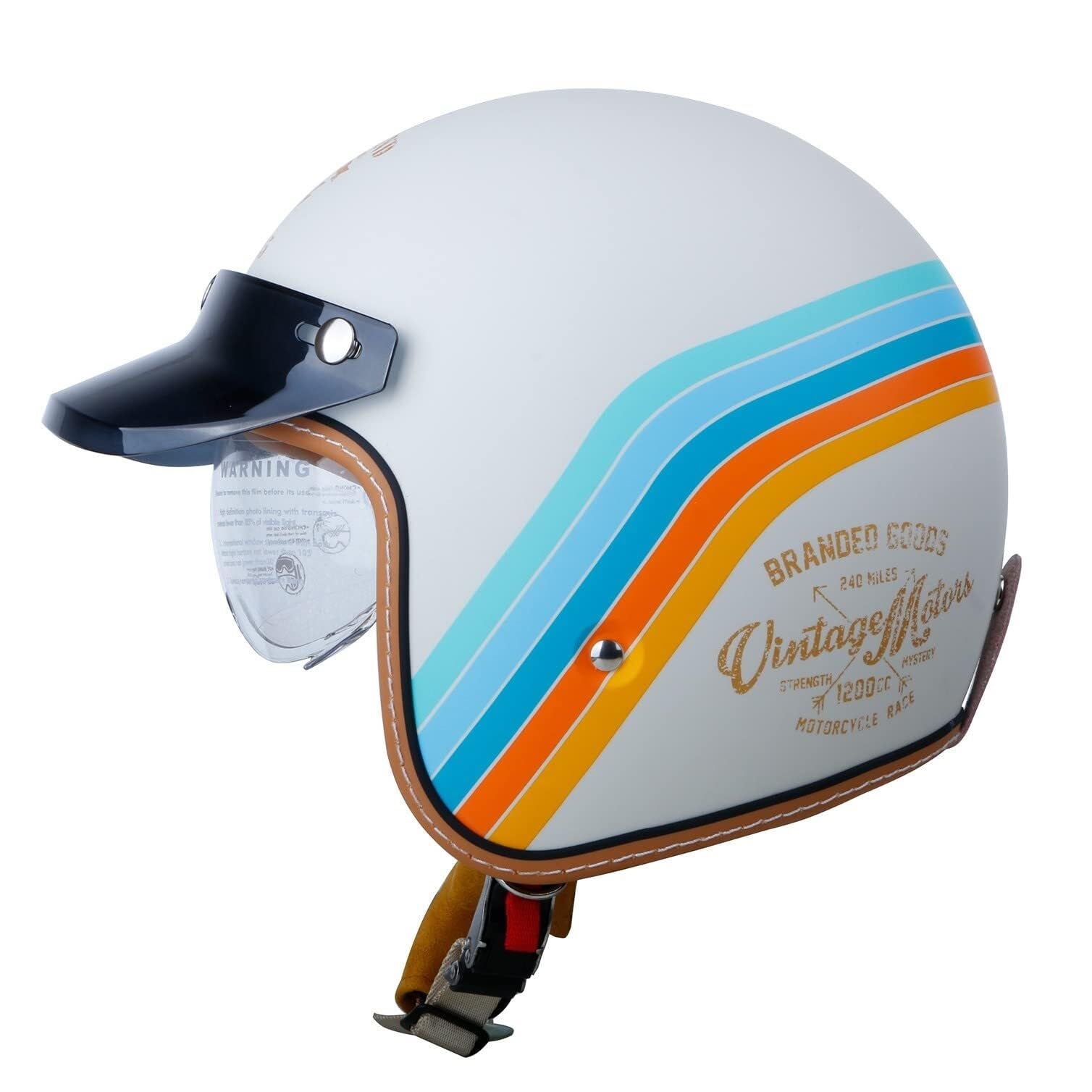 Casque moto jet face ouverte rétro léger homologué ECE pour street scooter cruiser