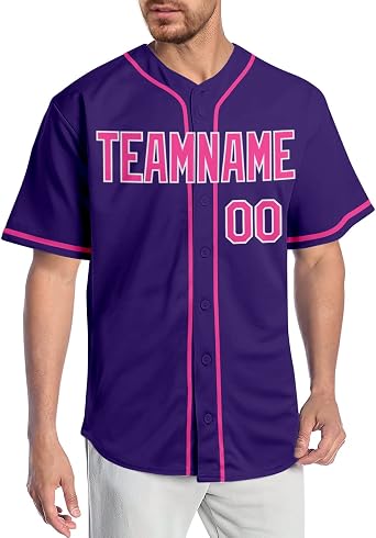 Custom Baseball Jersey Personalized Full Button Shirts Stitched & Printed Team Name and Number for Adult/Youth