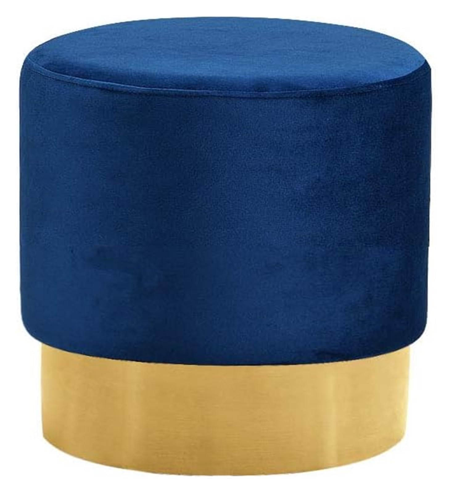 Repose-Pieds Rond Bleu en Flanelle | Pouf Ottoman Déhoussable