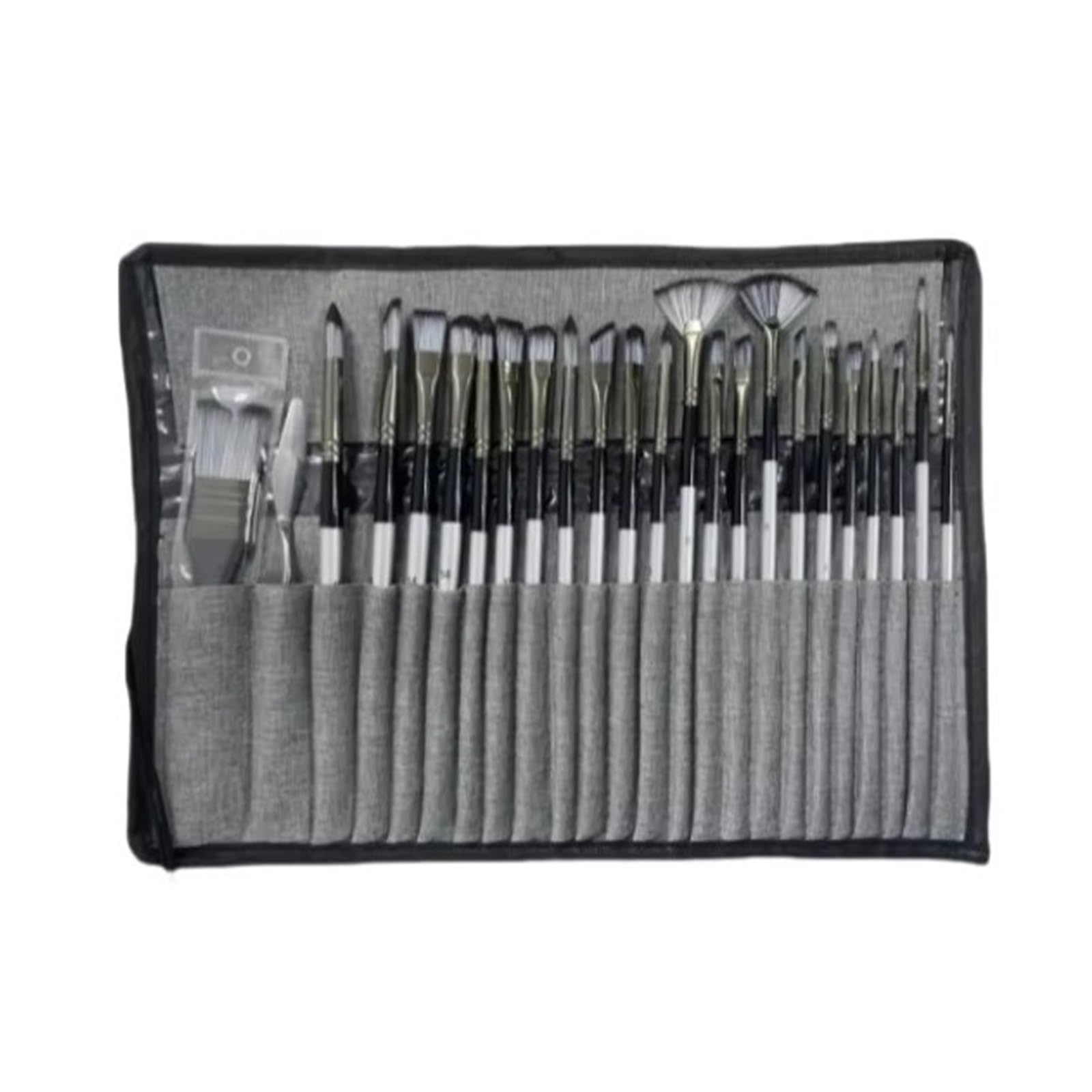 24-teiliges Pinselset mit Palettenmesser – Kunstpinsel Mehreren Spitzen for Acryl-/Aquarellmalerei(24 pcs)