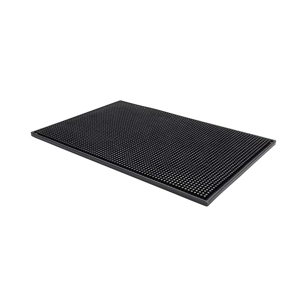 Alfombrilla de Goma Negra para derrames de Barra de Servicio, Antideslizante, 17 3/4 x 11 3/4 Pulgadas, Caja de 1 Unidad, Bar Lux Restaurantware