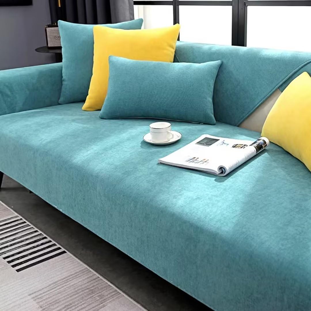 Sofa Cover, Funny Fuzzy Furniture Protector Couch Cover, Chenille Fabric Couch Cushion Covers, Non-Slip L Shape Sofa Slipcovers for Living Room,30 x 50 cm Pillowcase