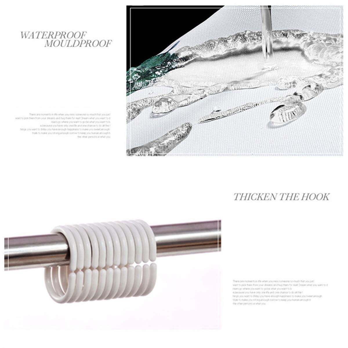 Tenda da Doccia in Tessuto, Morbuy 3D Bagno Poliestere Resistente Tessuto Lavabile Impermeabile Antimuffa Tenda della Vasca da Bagno con 12 Ganci (Conchiglia,180x200cm