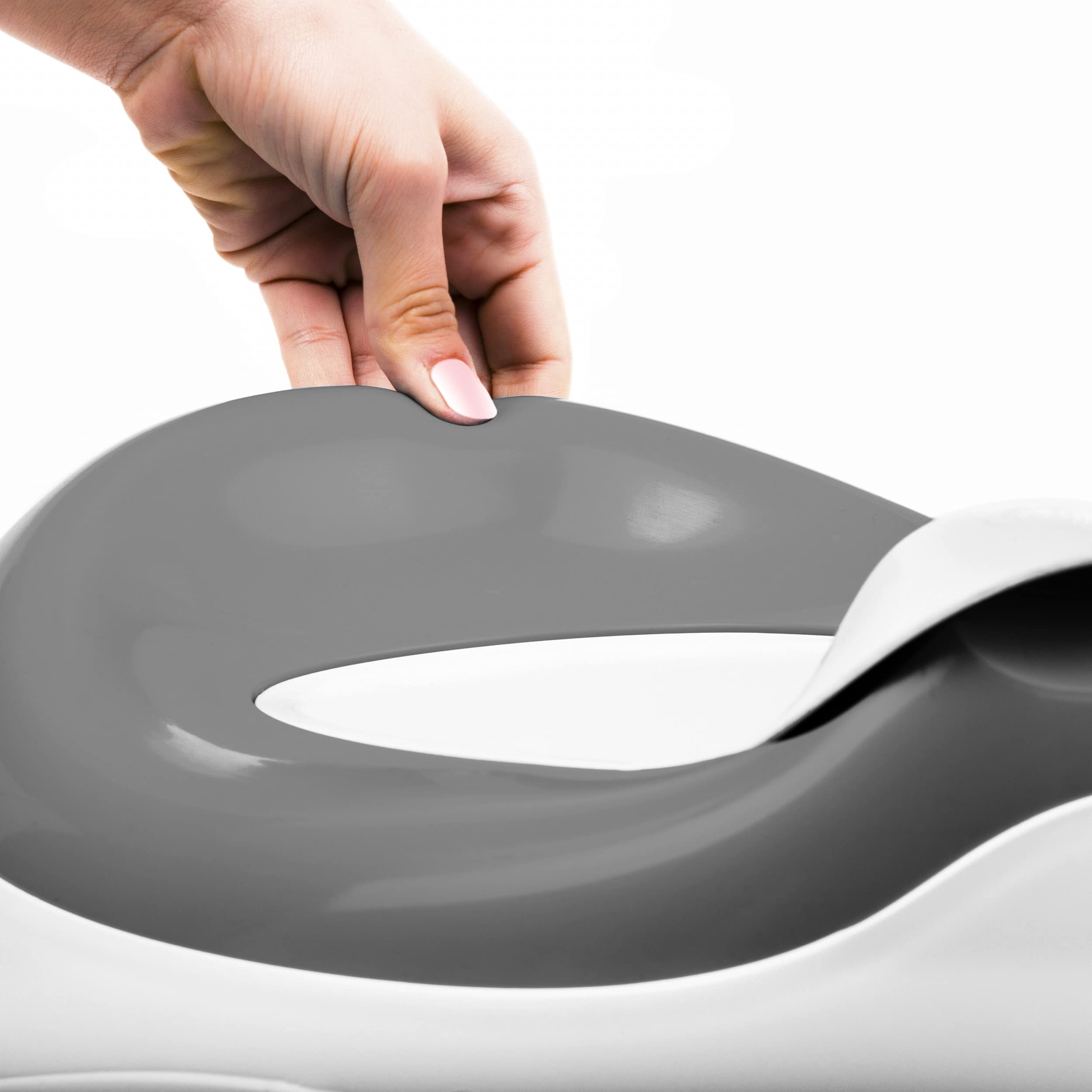 Prince Lionheart Pottypod® SQUISH | Weiches Töpfchen | Rutschfester Basis | Abnehmbarer Mittelbehälter | Leicht zu reinigen | Töpfchentraining und komfortables Sauberkeitstraining - Grau
