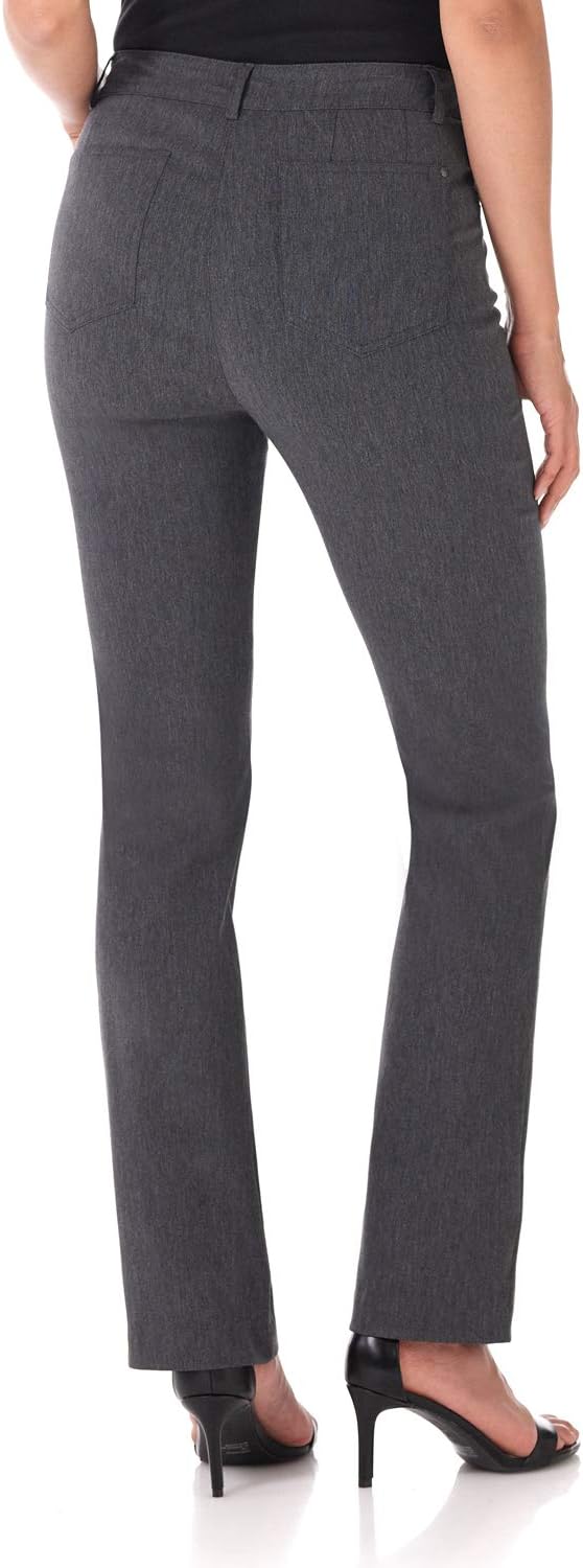 Rekucci Women's 5 Pocket Straight Leg Pant with Stretch Waistband