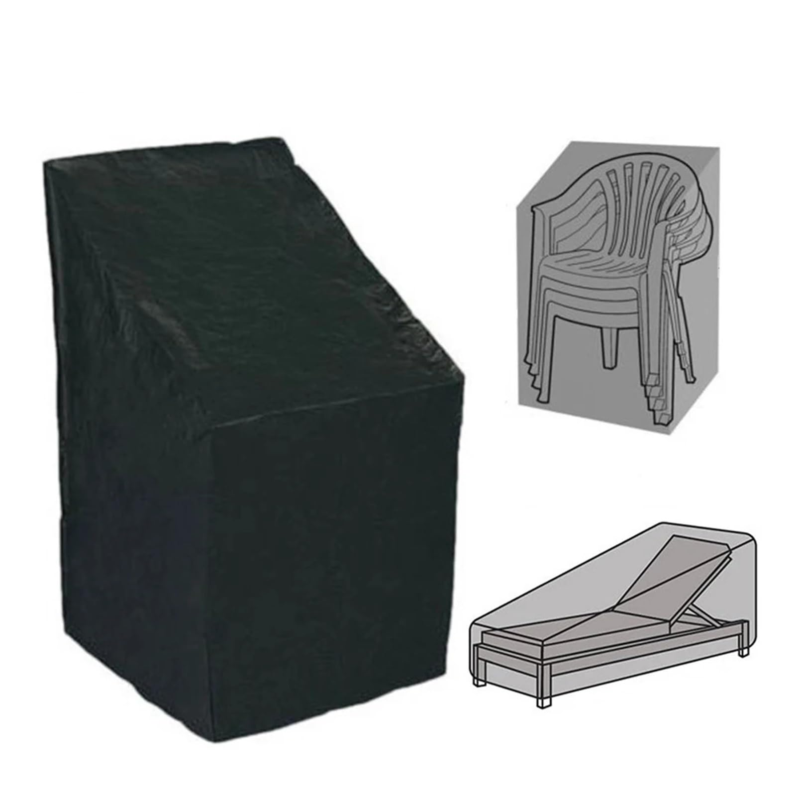 Copertura per Tavolo da Giardino in Tessuto Oxford Copertura Antipolvere Per Sedia Impilata Copertura Protettiva Per Mobili Da Giardino Sedia Antipioggia Antipolvere Impermeabile(200x68x70 40cm)