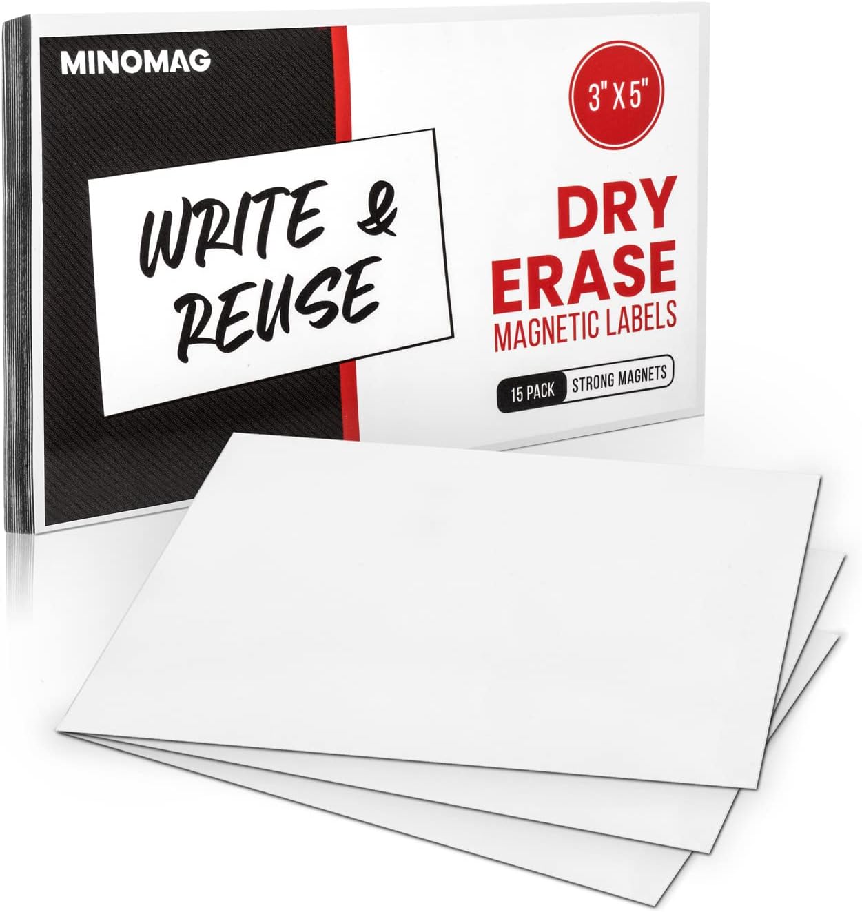 Minomag Dry Erase Labels 3inch x 5inch 25 Count BigaMart