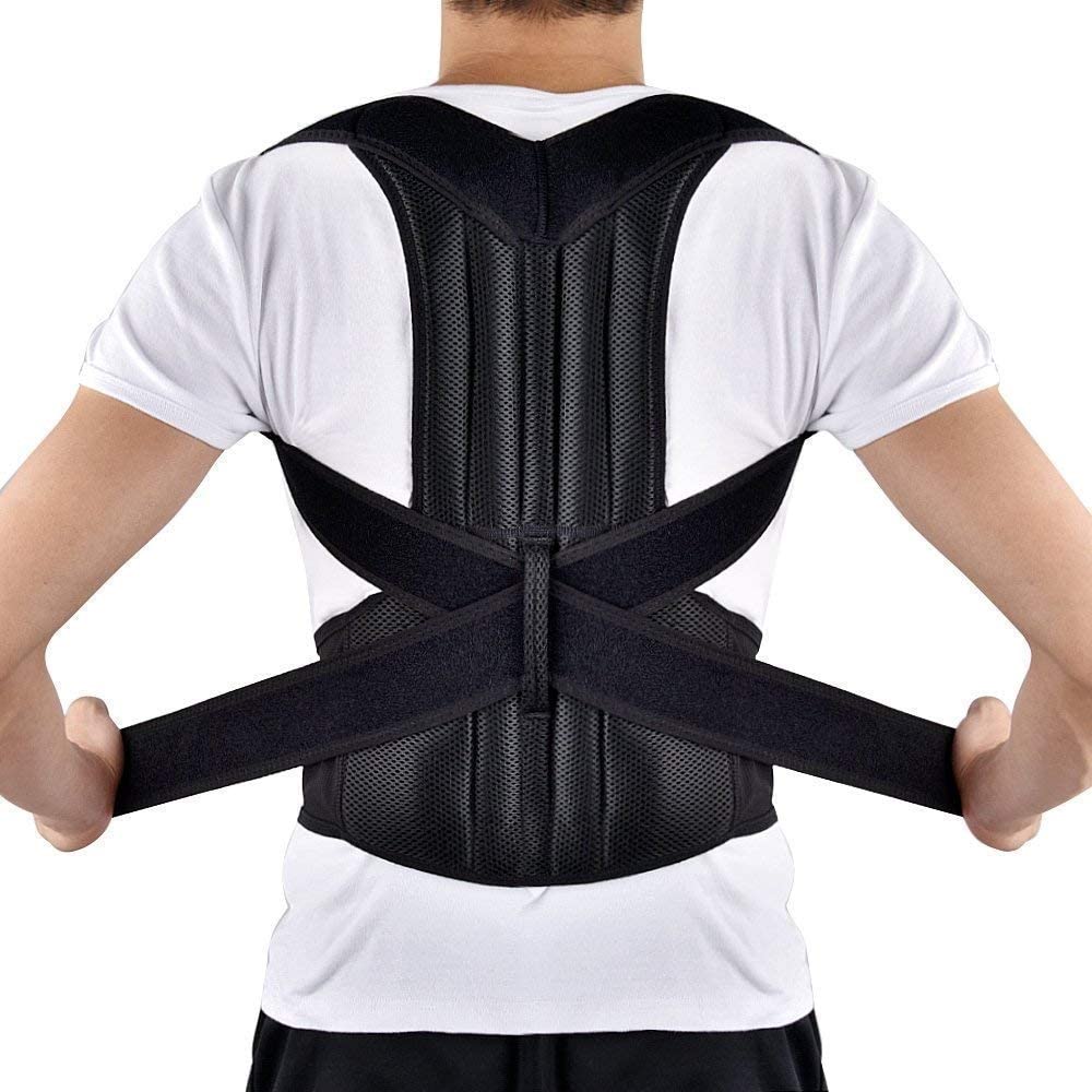 Ceinture de Soutien Dorsale Correction Posturale Grande Taille 5XL Black