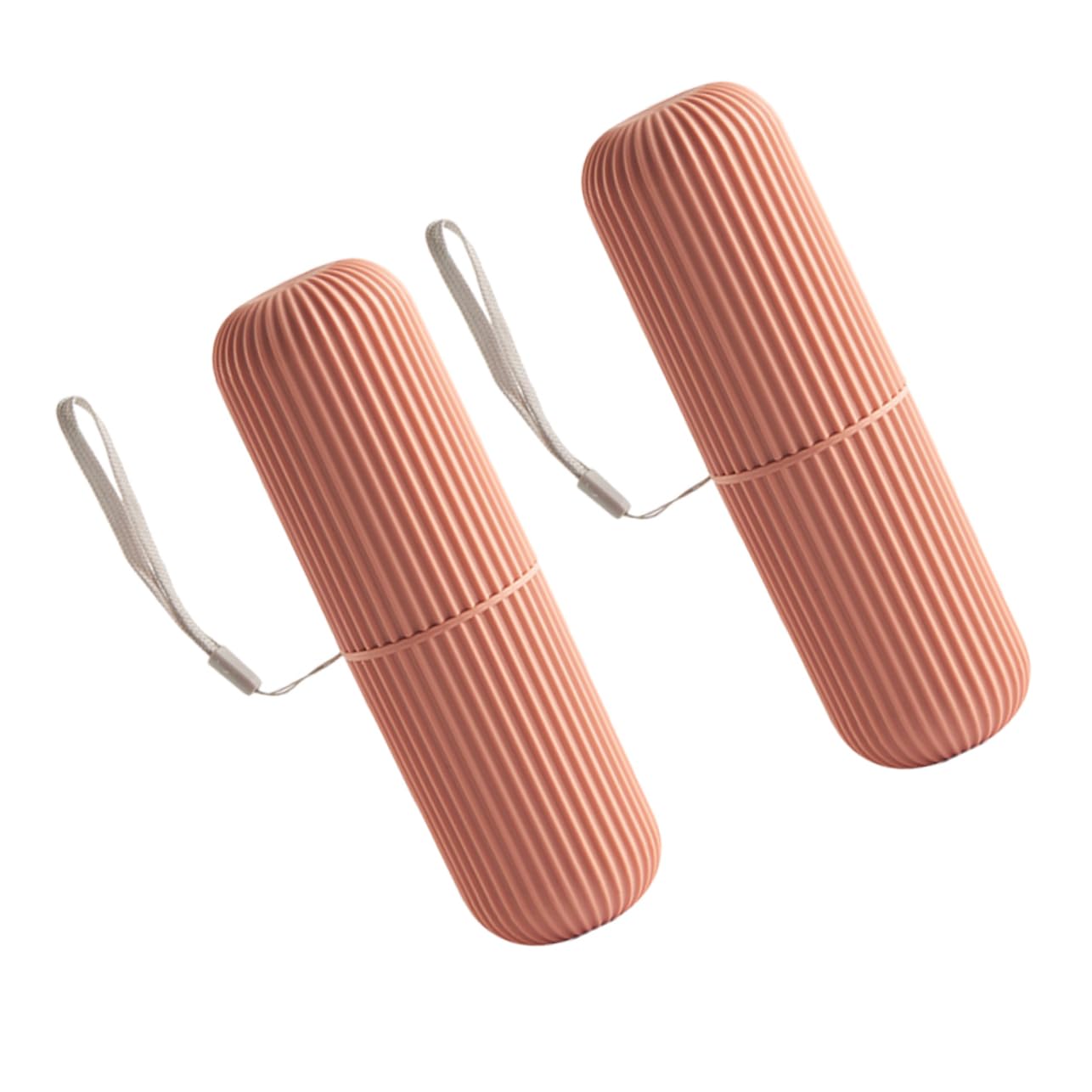 Ipetboom 2 Pcs Red Toothbrush Storage Box with Lanyard Portable Toothpaste Organizer for Travel Camping Outdoor Activities and Home Use Durable Container for Teeth Cleaning Essentials