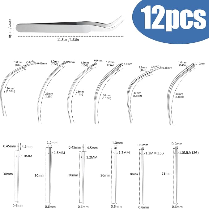 Piercing Taper Set 16G 18G Piercing Tool for Open/Change Pack of 14