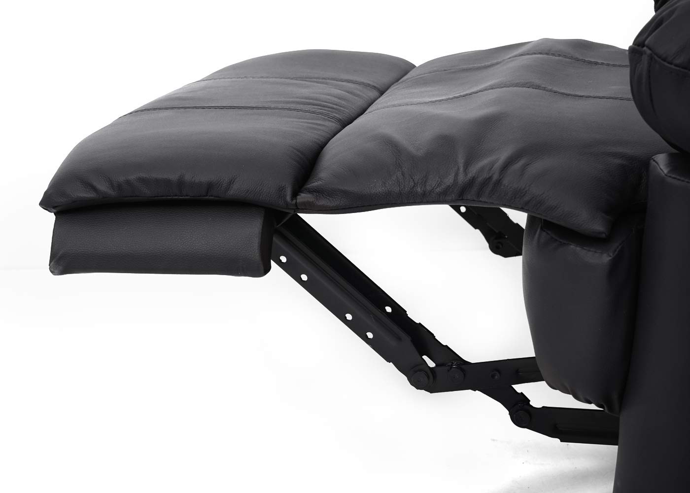 Mendler Fernsehsessel HWC-G15AM, Relaxsessel Liege Sessel, Leder + Kunstleder 101x87x100cm - schwarz