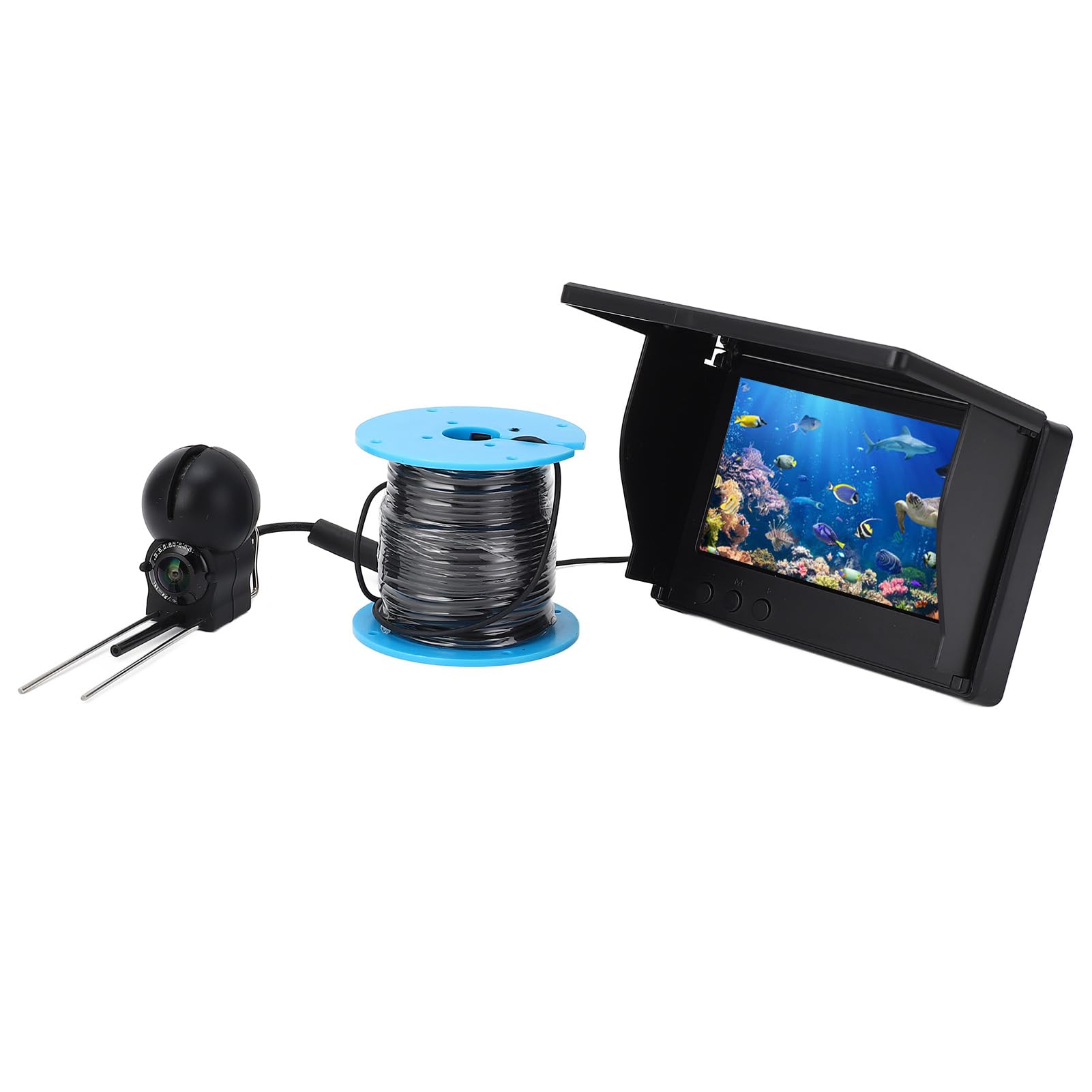 Cable de Vídeo de Alta Resistencia para Cámara Buscador Peces para Exploración Pozos con Pantalla 4,3 Pulgadas y Cámara 5 MP Trabajos Submarinos ABS + Aleación Aluminio