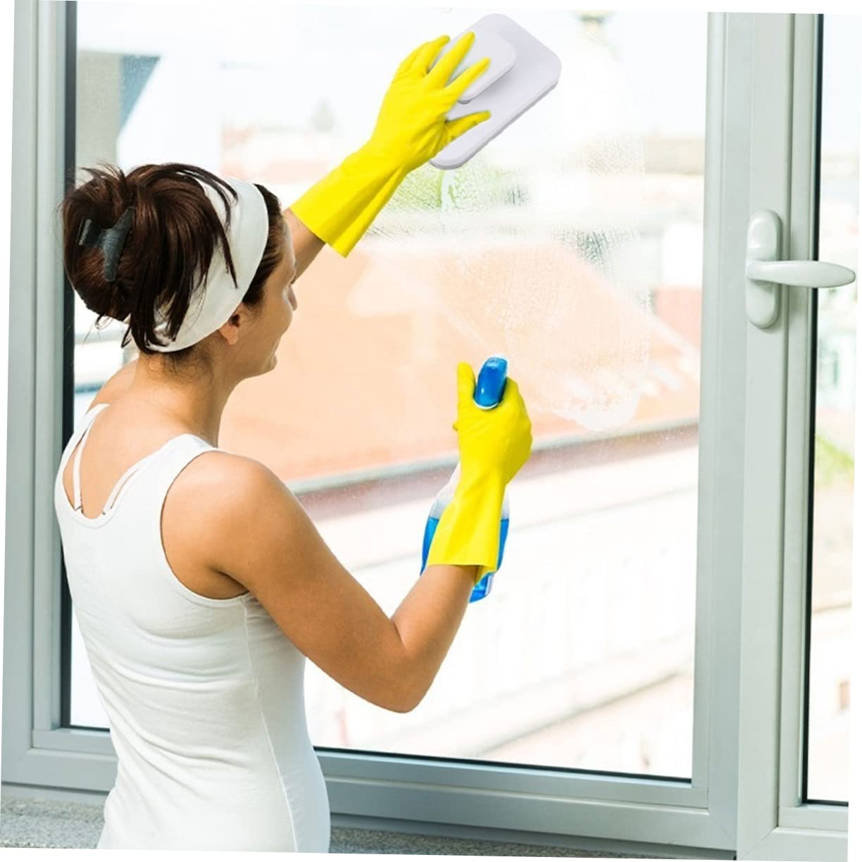 Limpiacristales y Cuerda de Seguridad Magnético de Doble Cara Diseño Desmontable para Ventanas de Balcones y Vidrios en Hogares Altos