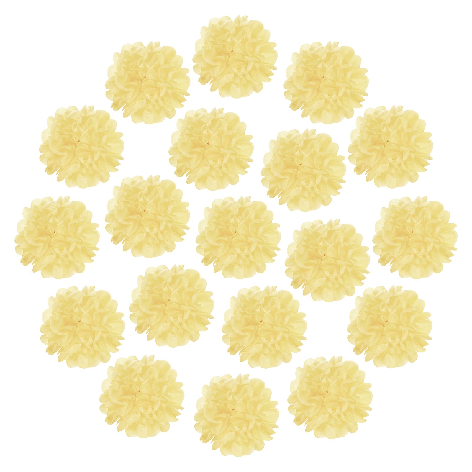 sourcing map 20Pcs Tissue Paper Pom Poms, 20cm Colorful Large Paper Flowers Wall Decorations for Fiesta Party Birthday Wedding Beige