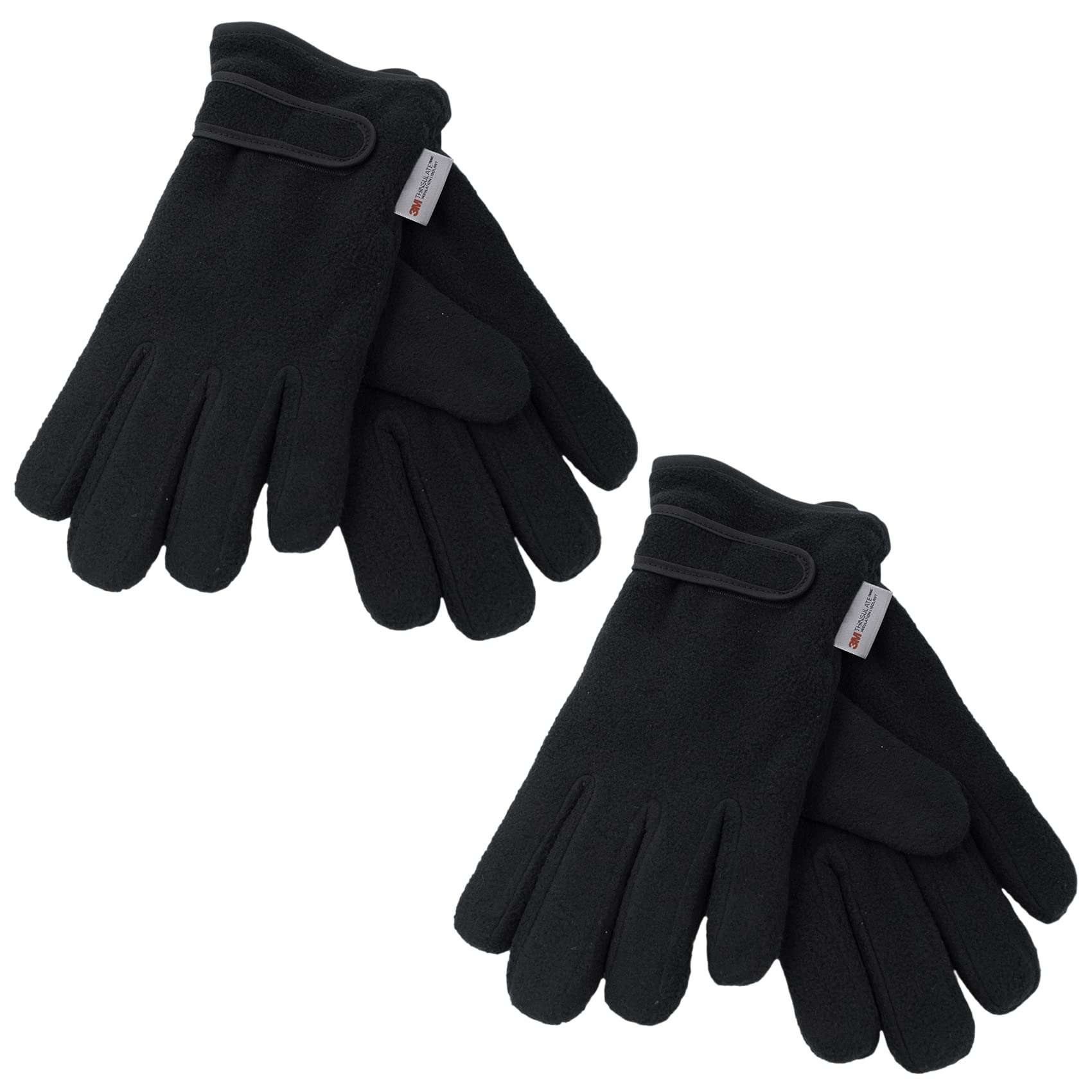Undercover Ladies 2 Pack Fleece Thinsulate Gloves Black One Size