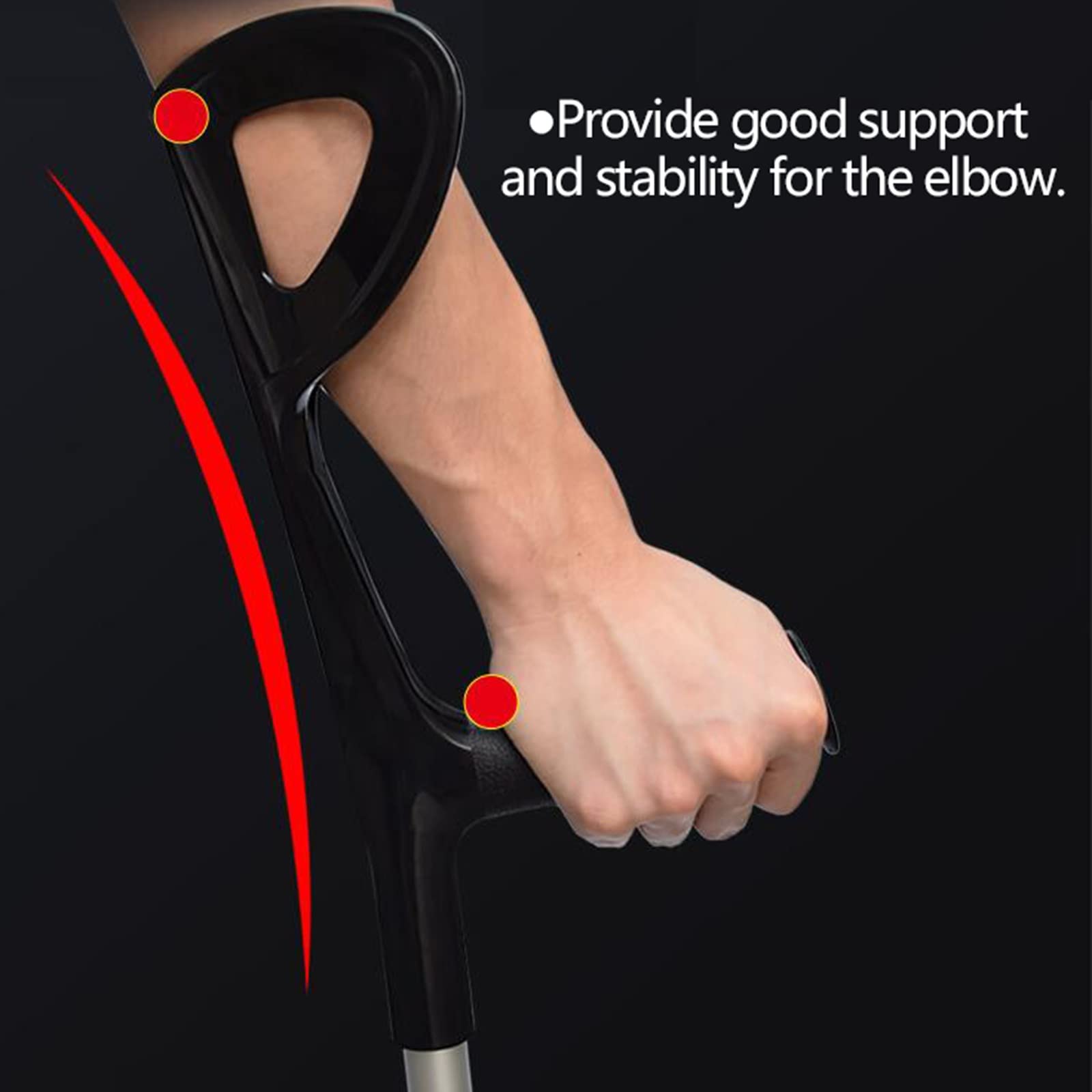 Stampelle per avambraccio per Adulti/Giovani (1 Paio), stampelle per braccioli Regolabili per Camminare, stampelle in Alluminio Leggero con Gomma Antiscivolo