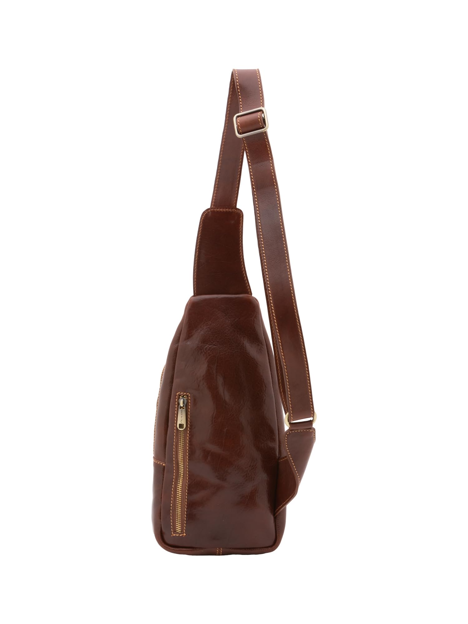 Chiara Ferretti Marsupio da uomo In Vera pelle Made in Italy 33x17x7 cm 5570 Marrone