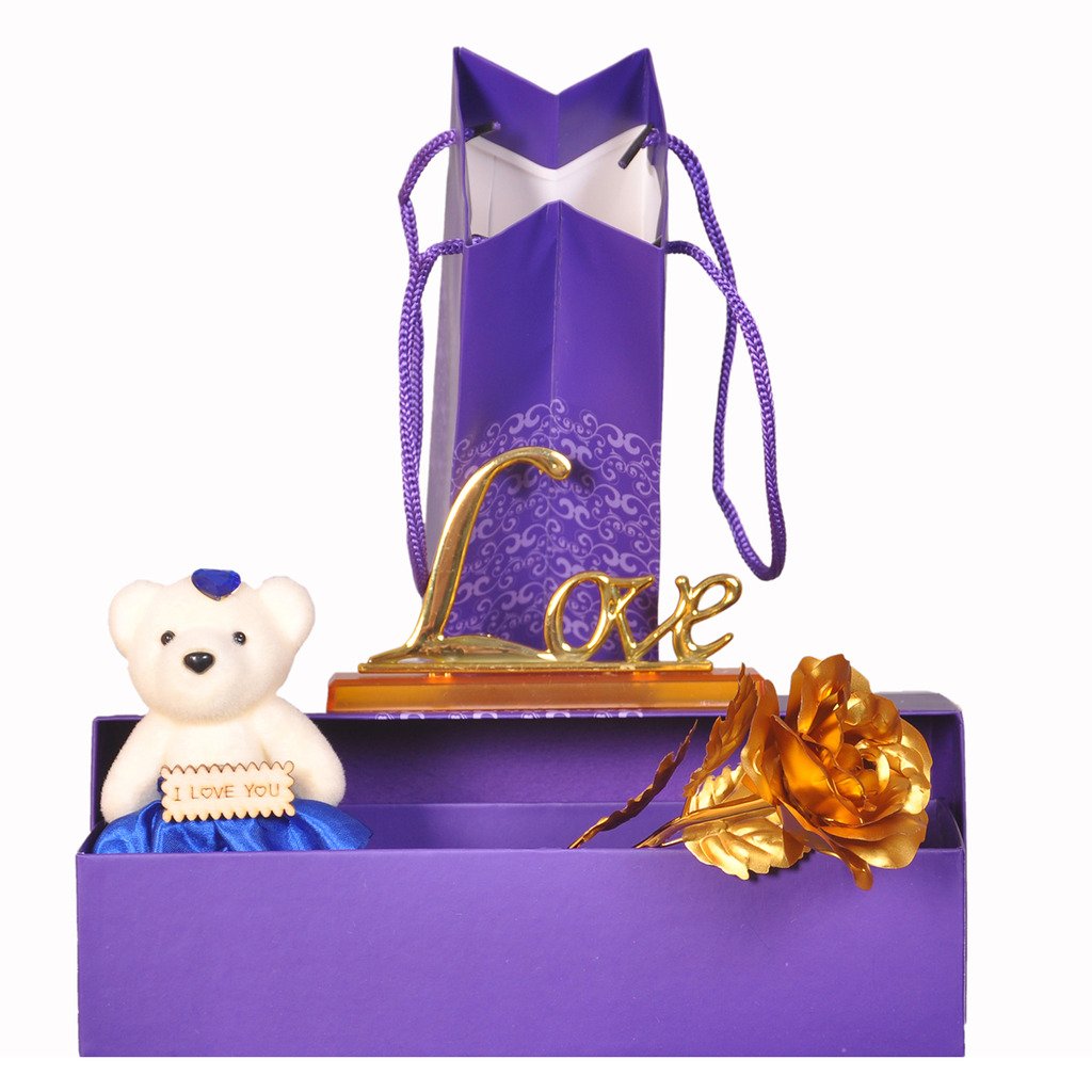 addyvero Artificial Rose And Love Stand And A Soft Teddy Bear (Blue)-image-18
