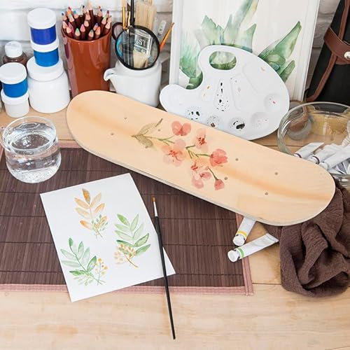 IMIKEYA 2 Stück Skateboard Holzbrett zum Bemalen mit löcher für Malen Zeichnen Dekorieren - Blanko Skateboard Deck Holzdeckbrett, 59x15 cm