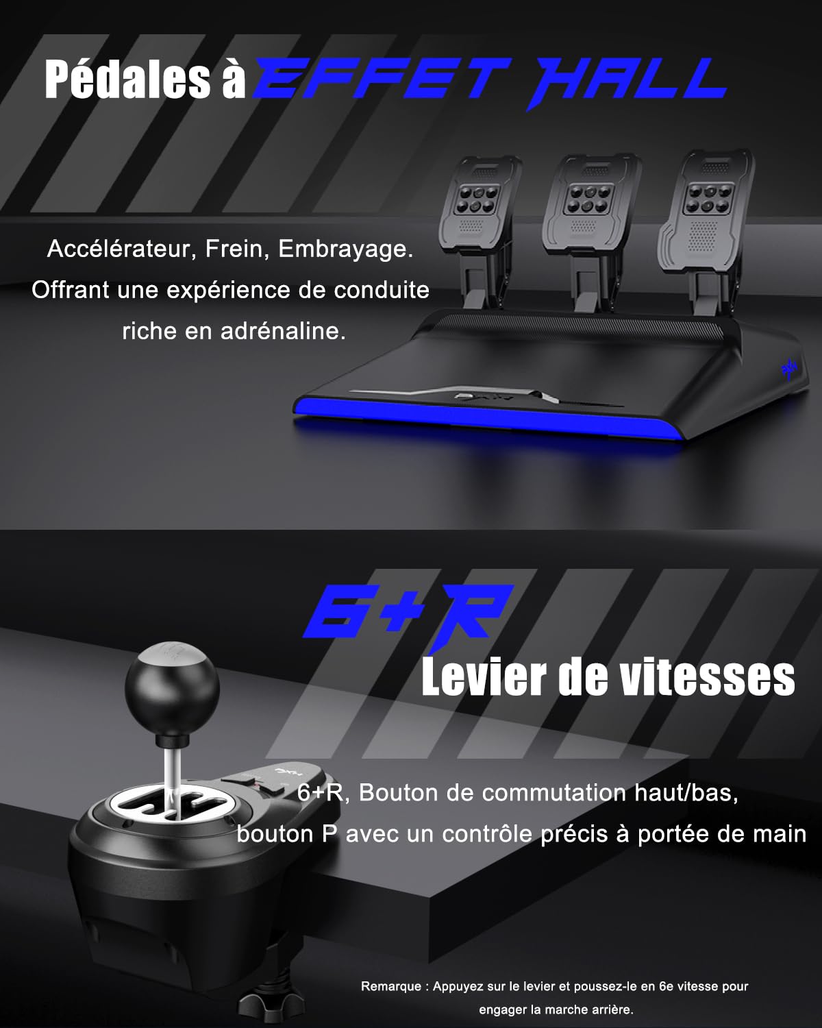 PXN V99 Volant de Jeu – Retour de Force 3,2 Nm, 270°&900°, 300mm, 4 Palettes, 3 Pédales, Levier de Vitesses en H, Application de Réglage – Volant pour PC, Xbox, PS4