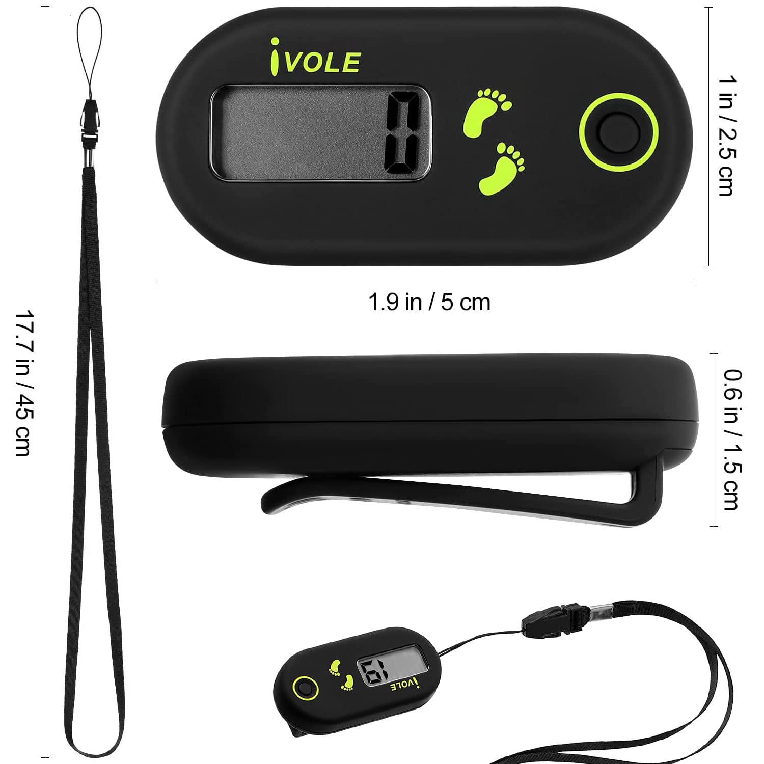 Mini Podomètre,Podomètre 3D,Podomètre Numérique Portable,Podometre Marche Clip,Compteur de Marche,Mini Podomètre,Podomètre Electronique