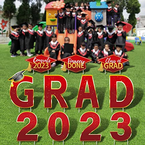 Lanttaotte Graduation Yard Sign 2023 Red Congratulations Graduate Party Decorations Congrats Grad Outdoor Lawn Signs Supplies With Stakes For Class Of 2023 Graduation #TOP1