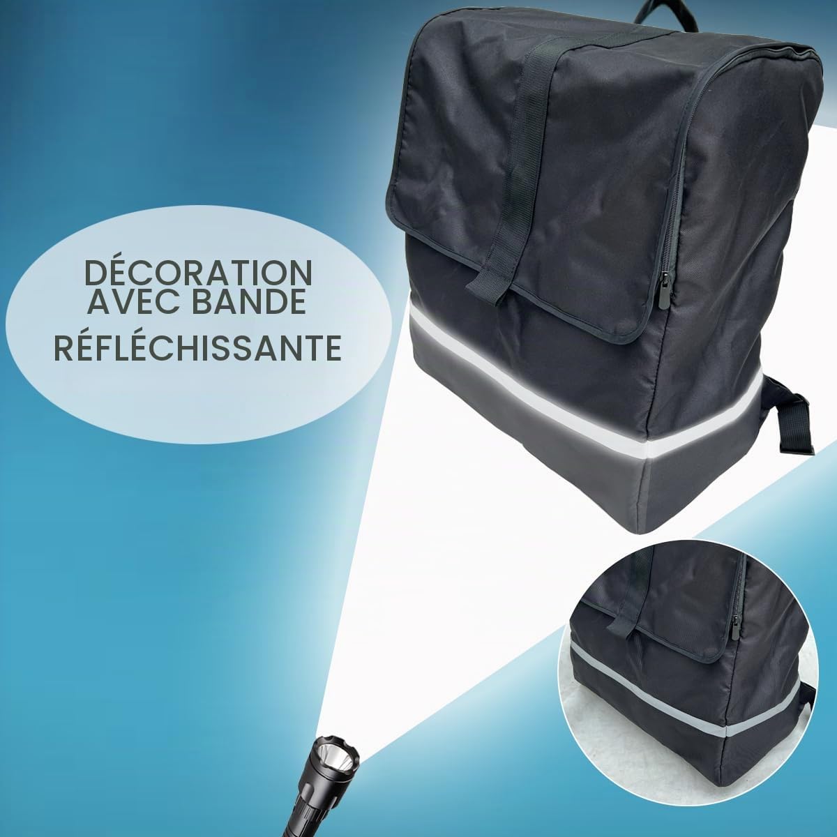 Sac de voyage pliable compatible avec les poussettes de la série Cybex (comme Libelle, Coya, Beezy) – Grande et petite taille – Tissu durable, Noir , Large Size (46*26*55CM), sac de voyage poussette