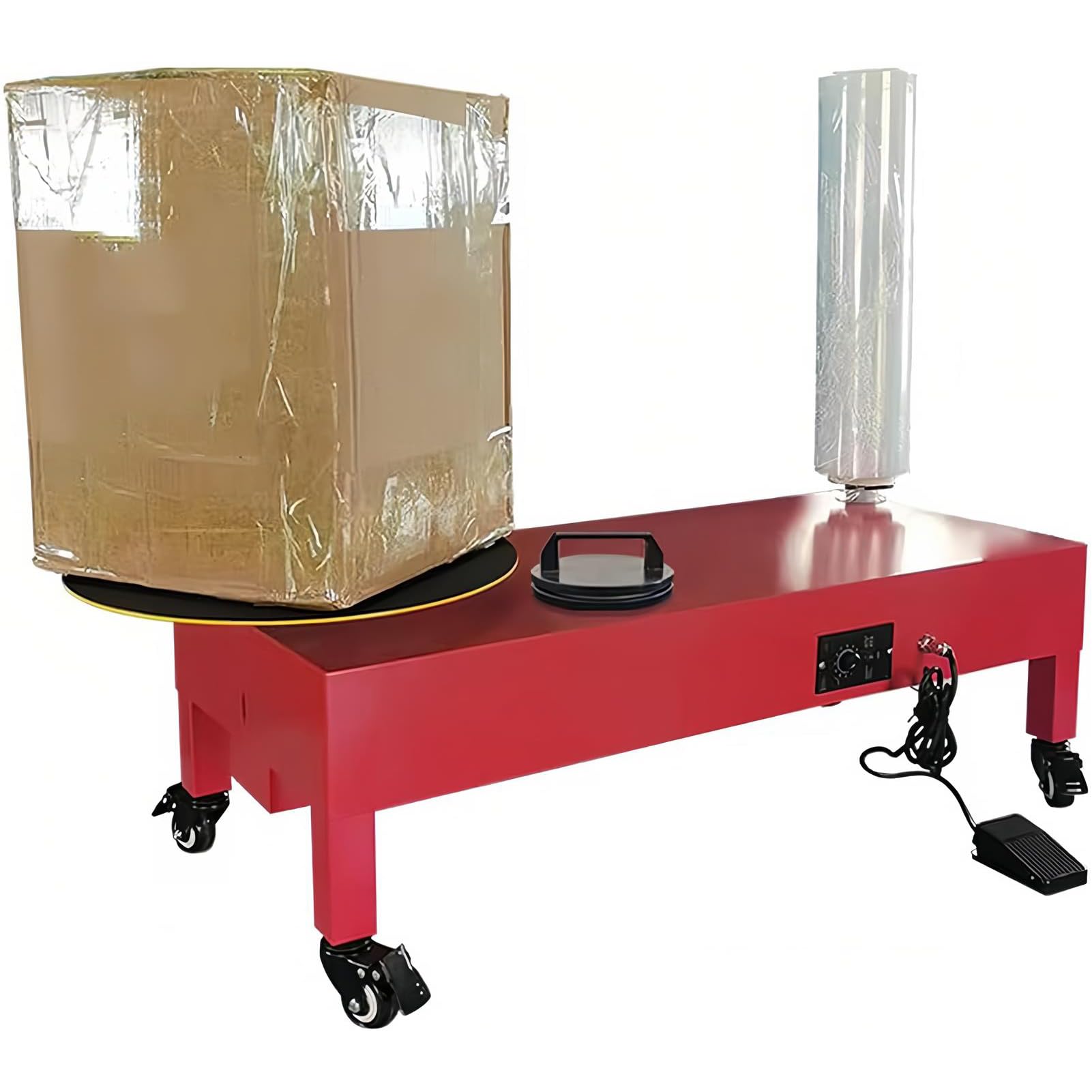 Eoweiot Stretch Film Dispenser Wrapping Machine, Electric Stretch Film Wrapping Bench, Film Dispenser Wrap,Stretch Film Packing Machine (Single Bar Heavy)
