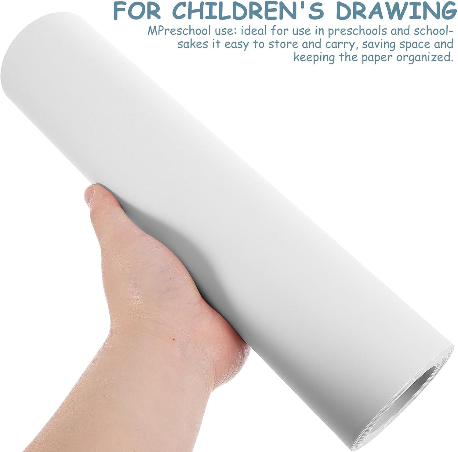 AUTSUPPL Long White Card Paper Roll 180G 30Cm X 10M for ’S Drawing and Painting, Craft Paper Roll for Preschool Art, Sketching, and Coloring Practice at Home and School