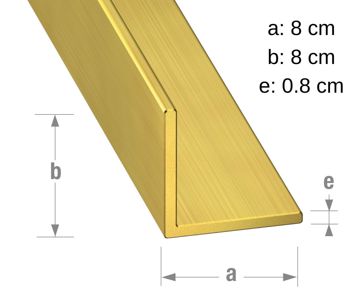 CQFD Cornière laiton 8 x 8 x 0,8 mm 1 m