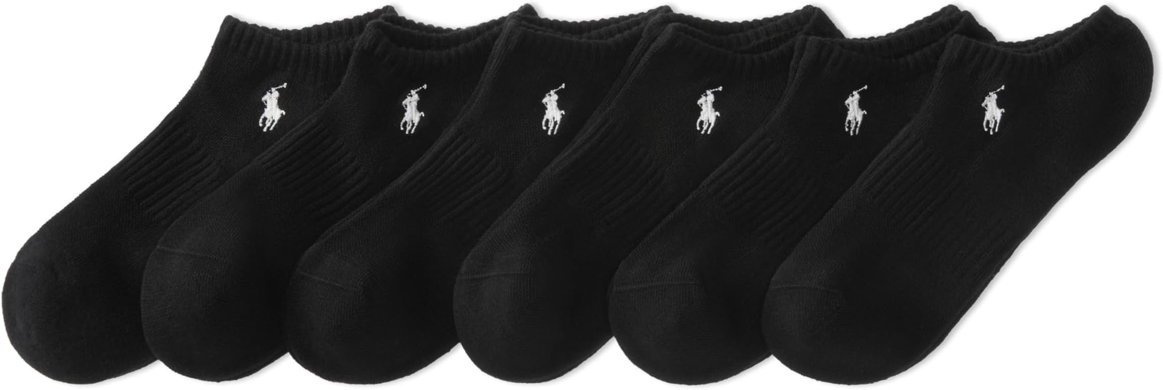 POLO RALPH LAUREN mens Athletic Performance Cotton Low Cut Socks - 6 Pair Pack - Moisture Wicking Mesh Classic Sport Low Cut (pack of 6)