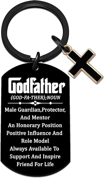 Godfather Proposal Gifts The Godfather Gift Keychain Godparents Proposal Gift from Godchild God Father Christmas Fathers Day Birthday Stuff for Men God Parents Presents For Baptism