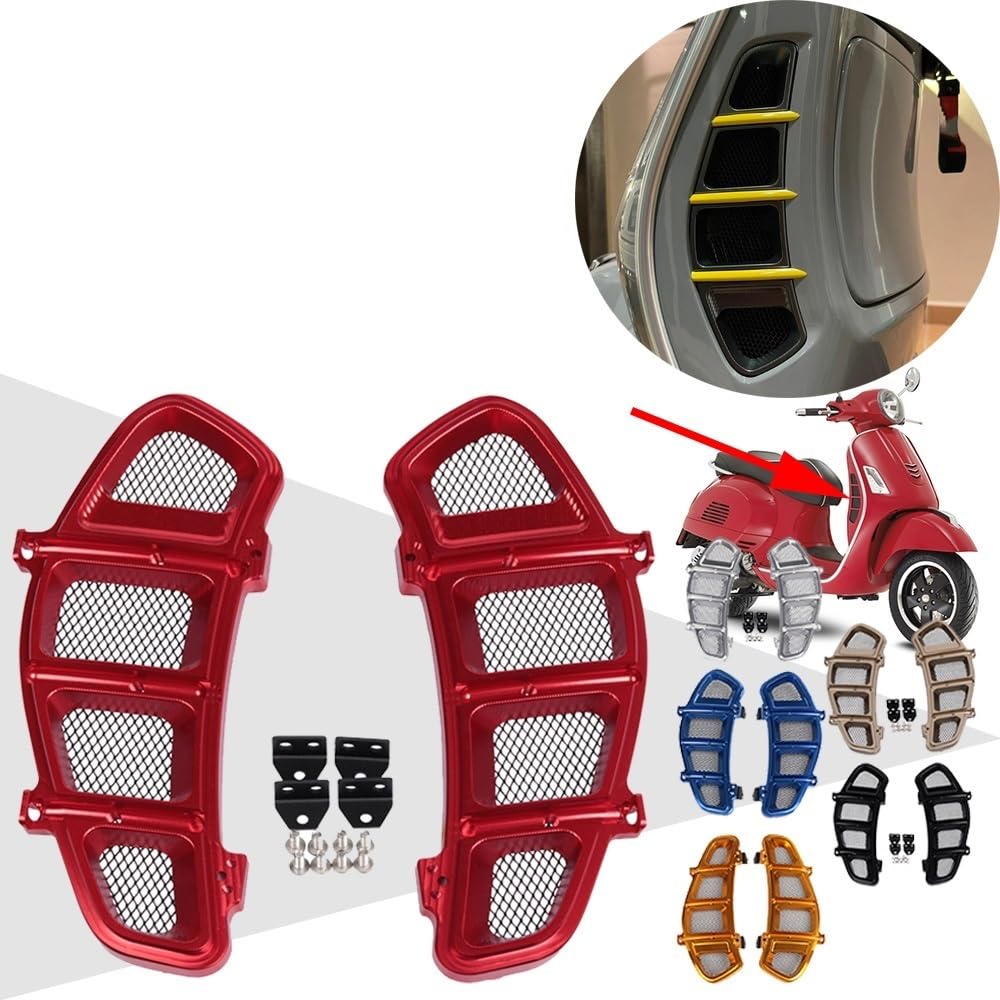 Griglia Protettiva Radiatore Per Vespa GTS125/300/Super 2023-2024 | In Alluminio Billet, Colori Diversi