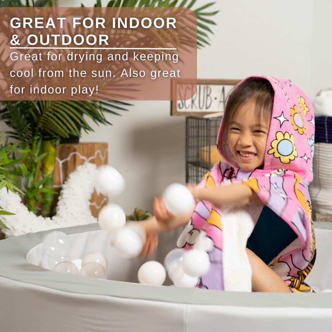 Poncho Asciugamano Barbie Per Bambini Con Cappuccio – In Cotone 61x55,9 Cm, Morbido E Assorbente, Per Spiaggia E Piscina, Taglia L (3-7 Anni)