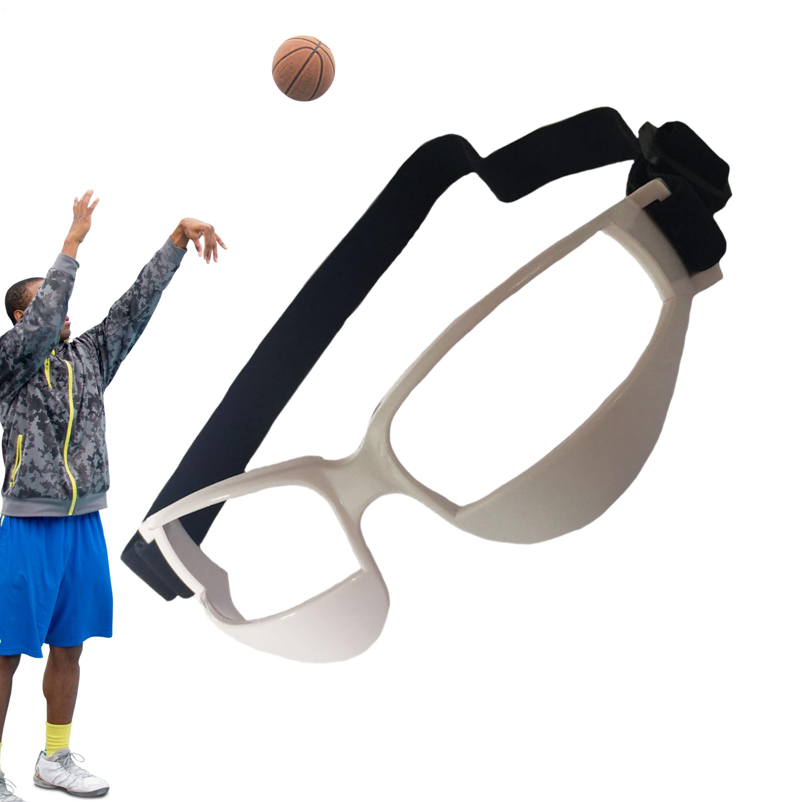 Basketballbrillen, Dribbling-Spezifikationen, professionelle Basketball-Trainingshilfe, verstellbarer elastischer Riemen, Sicherheitsbrille für Kinder, Erwachsene, Jugendliche, Golf, Rugbys, Fußball