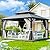 UDPATIO 12' x 14' Hardtop Gazebo, Galvanized Steel Double Roof Permanent Aluminum Gazebo, Outdoor Metal Pergolas with Mosquito Netting and Curtains for Garden, Parties, Patio, Deck, Lawns, Grey