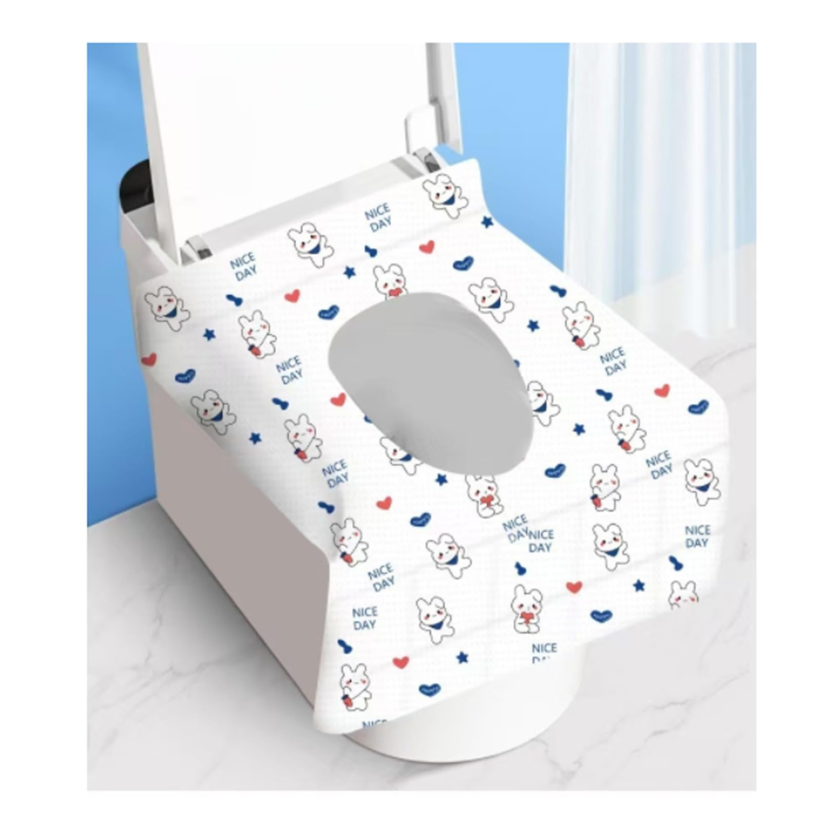 Disposable toilet seat cover,30 pieces of oversized waterproof toilet seat paper, suitable for children and adults, potty training, travel, public toilets, aircraft