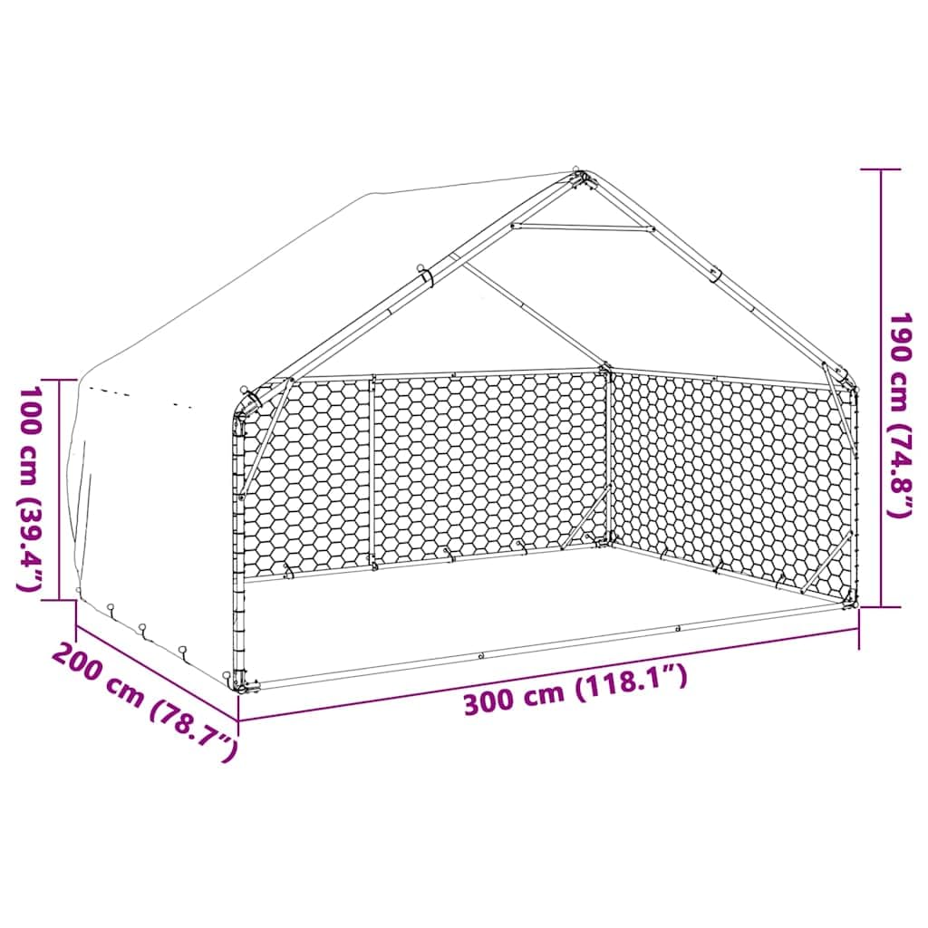 Homgoday Arredo Cuccia per Cani da Esterno con Copertura Acciaio Zincato,Arredo Gabbia Cane Gabbia per Cani da Interno Kennel per Cani Gabbie per Cani Recinto per Cani da Esterno MEDELLO4105409