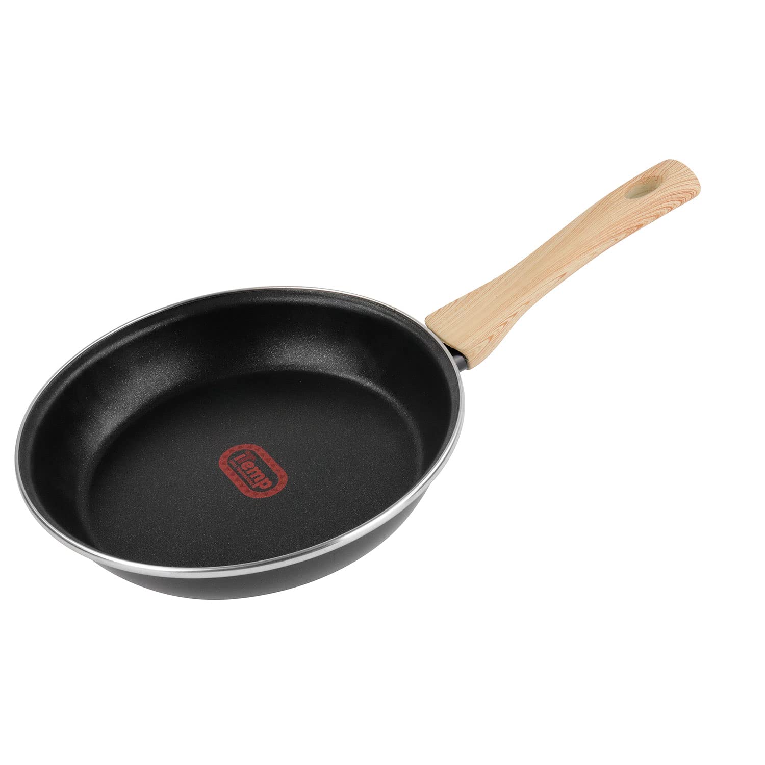 Magefesa Orbe Batería Cocina Inducción 6 Piezas, Antiadherente Libre PFOA Esmalte Exterior Negro, Set Cazuelas Tapa Vidrio, Sartenes, Herrajes Efecto Madera, Diseño Moderno
