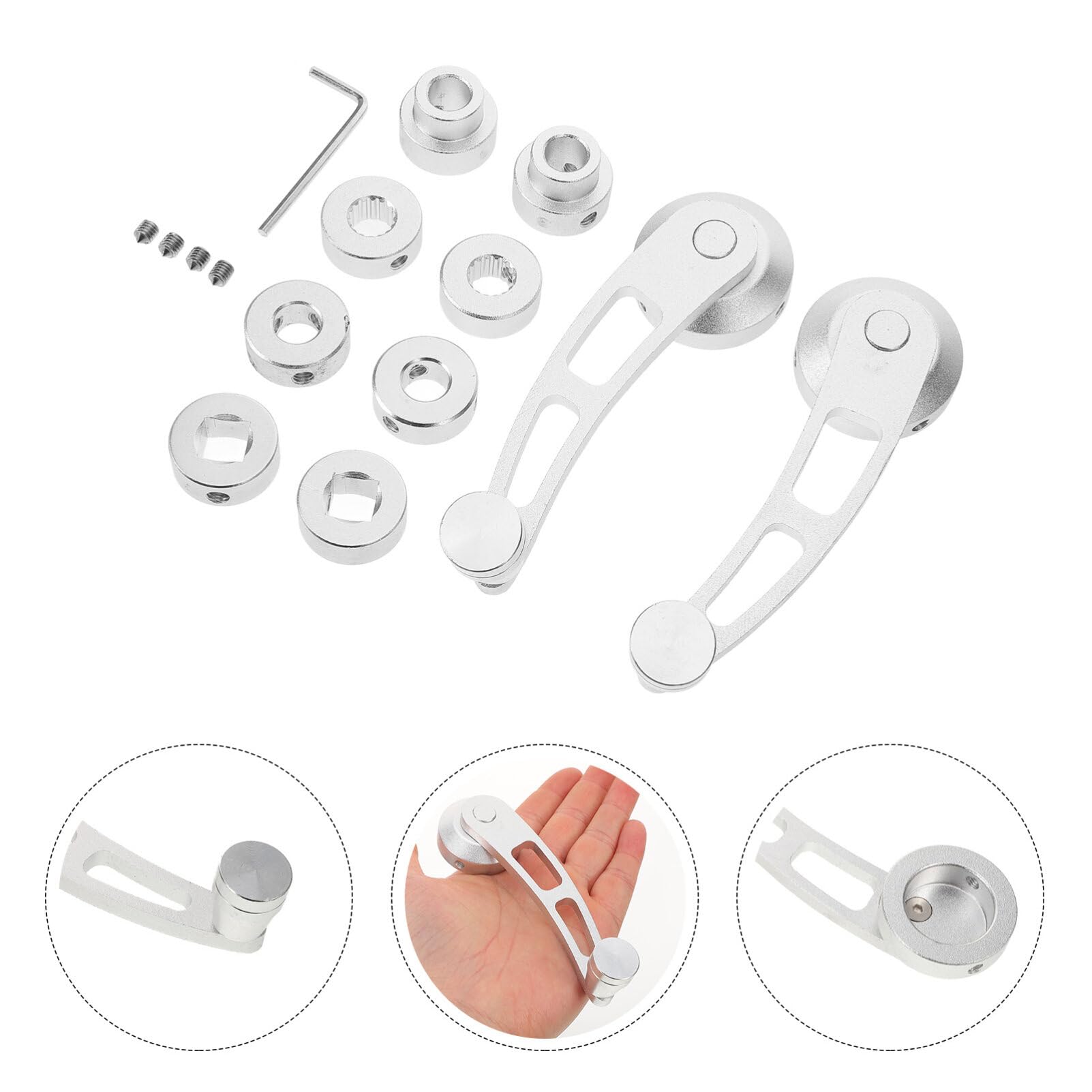 SOLUSTRE Manivelle De Lève-vitre De Voiture Poignée Manuelle Alliage Aluminium Remplacement Pour Vitres Automatiques Accessoires Intérieurs Auto