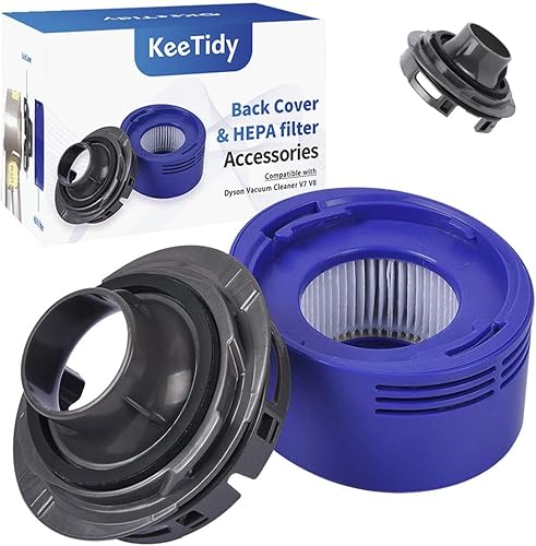 Cubierta trasera del motor y filtro HEPA de repuesto compatible con Dyson V8 V7 Motorhead Car+Barco Trigger Aspiradoras inalámbricas de animales sin