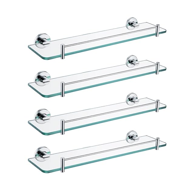 TOMYEUS Shower Caddy Bathroom Shelf Wall-Mounted Glass Set Shelves for Bathroom Stand Bathroom Hardware Sets Bath Accessories Set