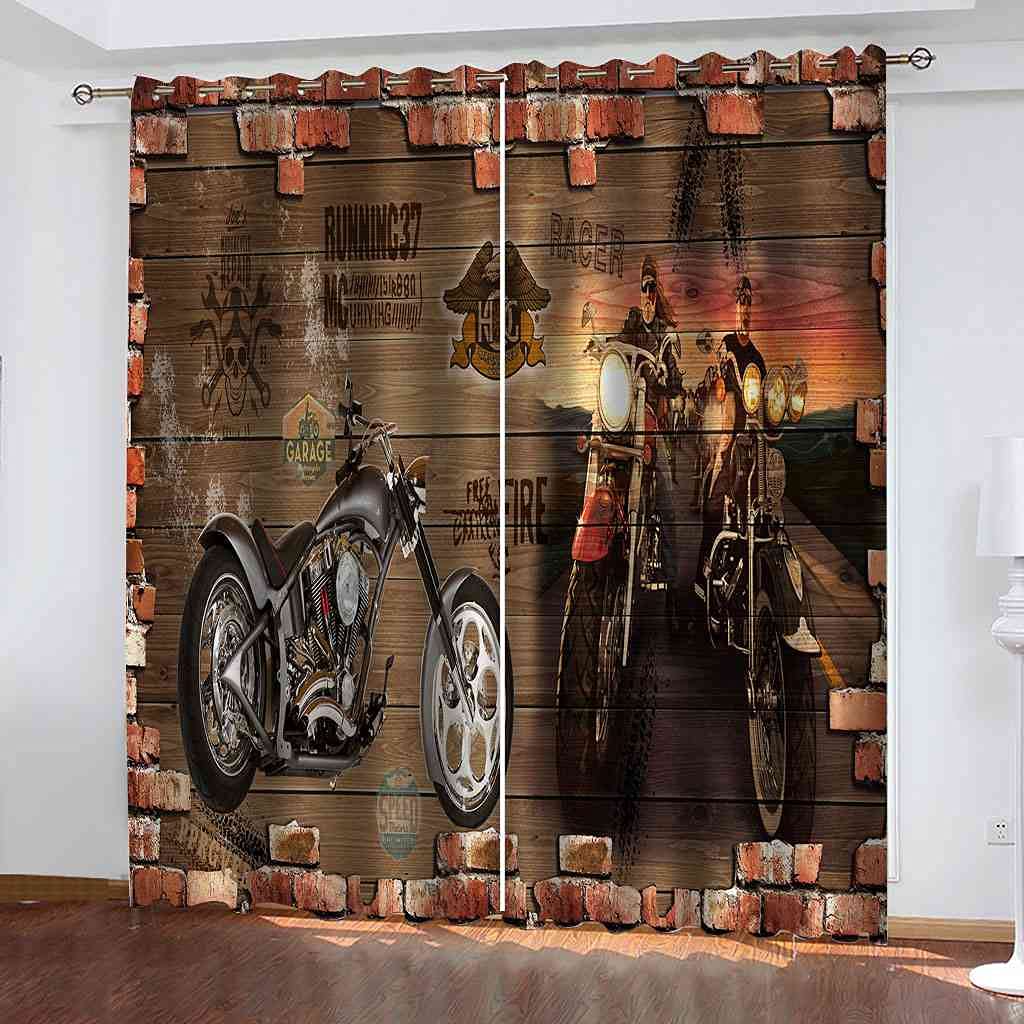 Rideaux à oeillets locomotive de mur de briques 3D rideau occultant thermique salon