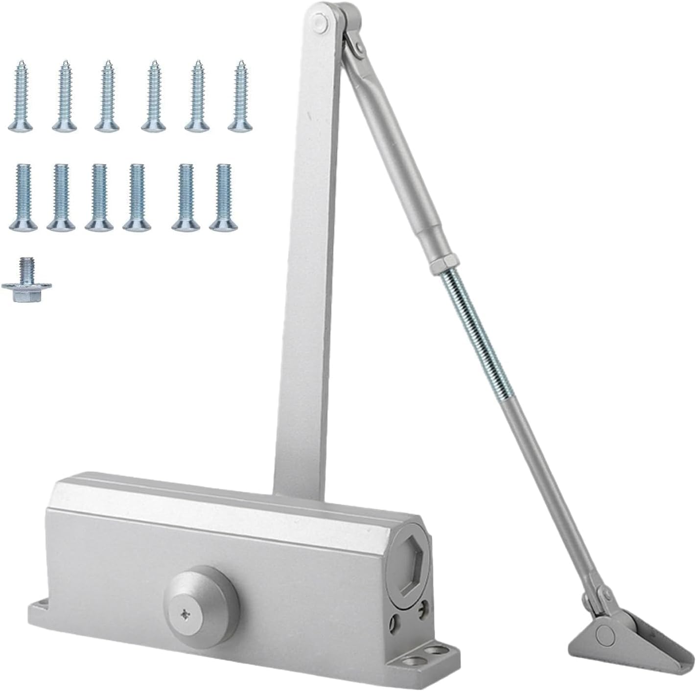 Commercial Door Closer, Ten Year Service Life, Size 3, 10 Minute Installation, UL Listed ADA Commercial Hydraulic Door Closers Certified, Suitable for All Door Types(Silver)