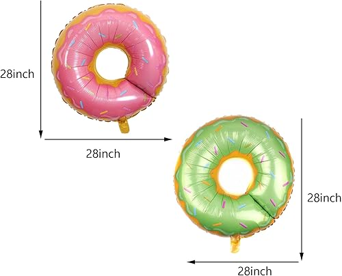 Miniatura 3 de Juego de 7 globos de helado y globos de aluminio de dona, globos de Mylar para helados, verano, Hawaii, Luau, cumpleaños, baby shower, fiesta,