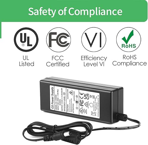 Miniatura 2 de Certificado UL AC 100-240V a DC 12V 5A Adaptador de fuente de alimentación de conmutación + cable de CA de 0.217 in x 0.083 in para cámara CCTV DVR