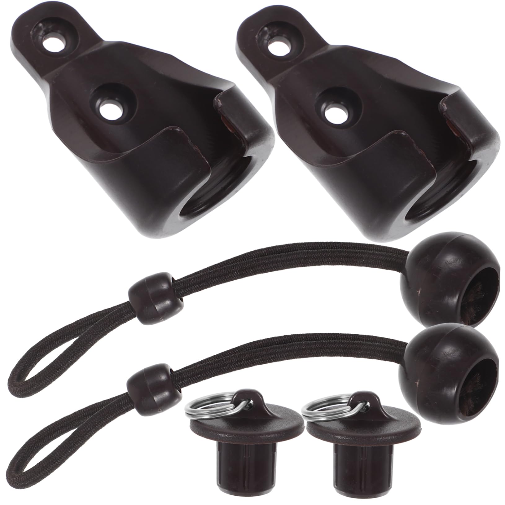 Lot de 5 supports de rideaux coupe-vent – Accessoires de boucle de corde élastique pour tendre les cordons d'ombrage et les stores – Dispositifs de boucle en plastique pour une suspension facile
